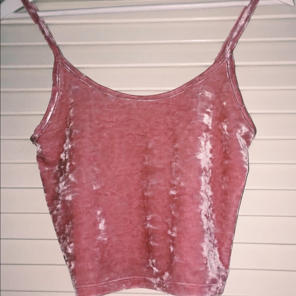 Pink velvet crop tank🌷
